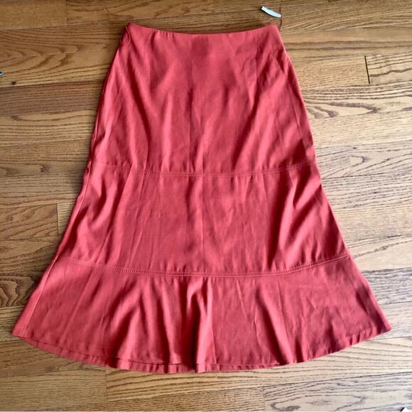 LAURA SCOTT Bohemian Maxi Flared Orange Red Skirt Women’s Size SIZE 12 NWT - Picture 7 of 7